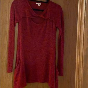 Red Sweater long sleeves with pockets